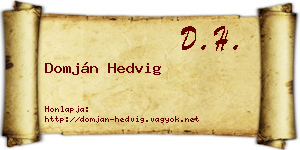 Domján Hedvig névjegykártya
